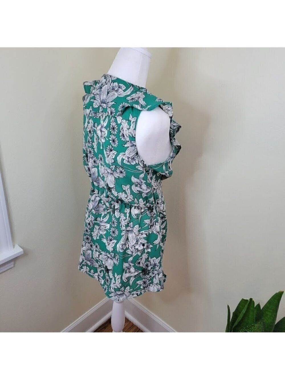 Japna Floral Wrap Flounce Front W/ Inside & Outside Ties Elastic Waist Women's M - Picture 8 of 11